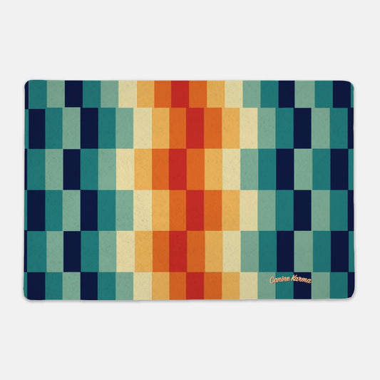 Zeke Pet Mat - Rectangle (Retro Rainbow)